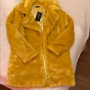 Yellow fur coat